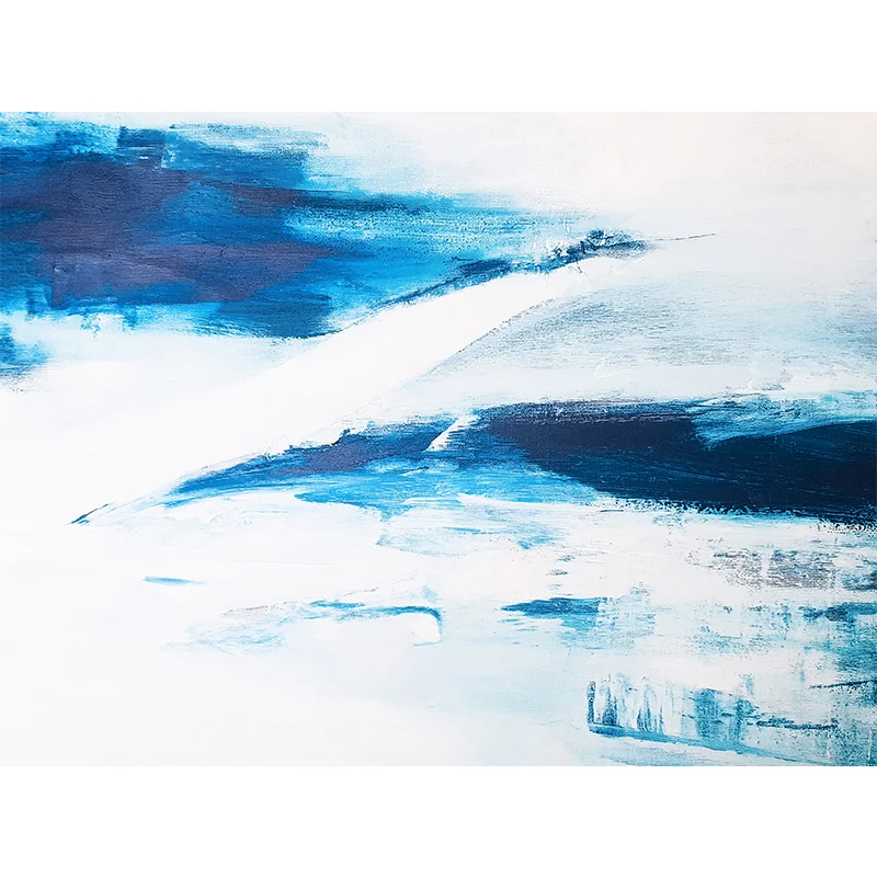 Vlies-Wandbilder voller Größe, inspirierende Meereswellen-Wandkunst Blau und Weiß, nach Maß Clearhalo