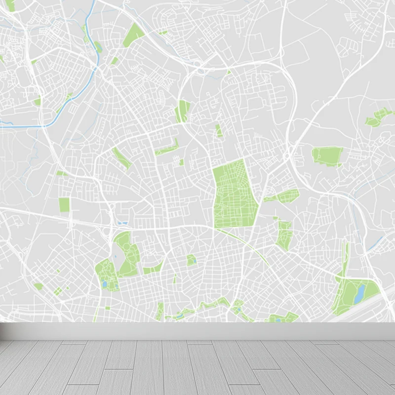 Vlies-Wandverkleidung Pastellfarben, moderne Satellitenkarte, individuelle Größe erhältlich Clearhalo