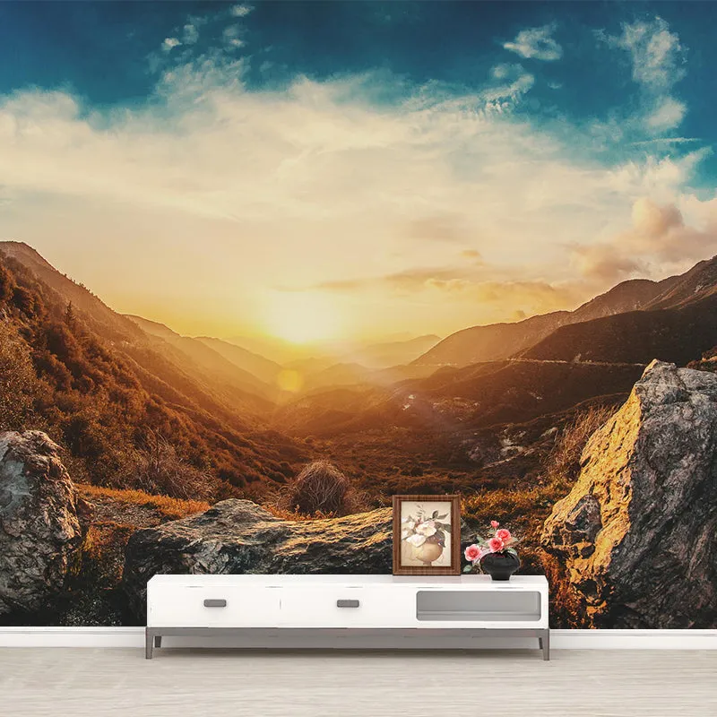 Wandbild „Mountain Sunrise Scenery“, moderne, feuchtigkeitsbeständige Wandverkleidung für Schlafzimmer, optionale Größe Cl...