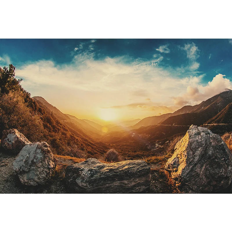 Wandbild „Mountain Sunrise Scenery“, moderne, feuchtigkeitsbeständige Wandverkleidung für Schlafzimmer, optionale Größe Cl...