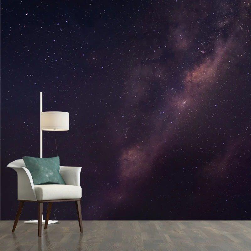 Wandbild „Stern und ferne Galaxie“ Lila-Schwarz im modernen Stil für das Wohnzimmer Clearhalo