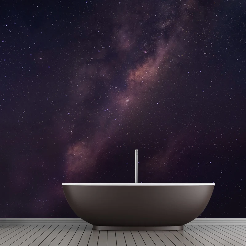 Wandbild „Stern und ferne Galaxie“ Lila-Schwarz im modernen Stil für das Wohnzimmer Clearhalo