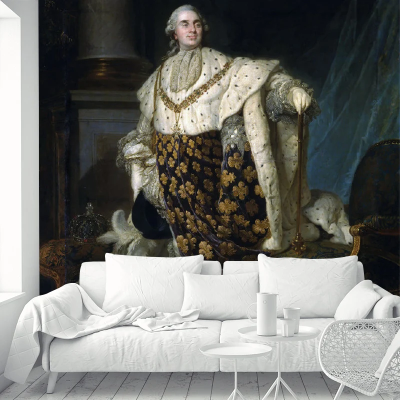 Wanddekoration „Großer vornehmer Mann“ Schwarz und Grau, Vlies-Wandbild für Schlafzimmer, maßgeschneidert Clearhalo