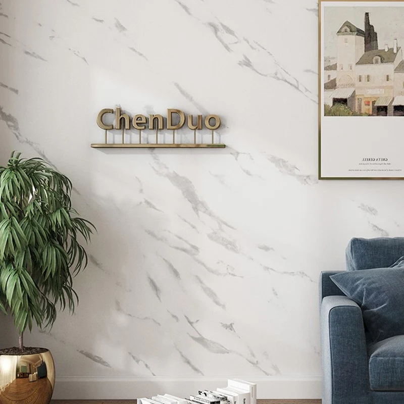 Wanddekoration mit Marmoreffekt, 23,5" B x 10' L, Vinyl-Tapetenrolle für das Esszimmer, abziehen und aufkleben Clearhalo