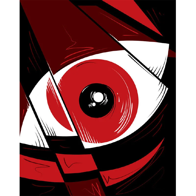 Wandtattoo „Eye Close-Up Art“ Neuheit Wandverkleidung aus Vliesstoff Schwarz-Rot Clearhalo
