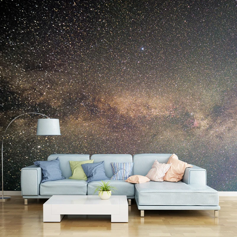 Wandtattoo „Ganze Galaxie“, moderne, faszinierende Nachthimmel-Wandverkleidung Lila-Gelb Clearhalo