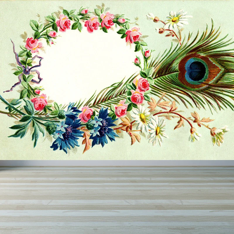 Wandtattoo „Kranz im Illustrationsstil“ für das Esszimmer, grün, individuelle Größe erhältlich Clearhalo