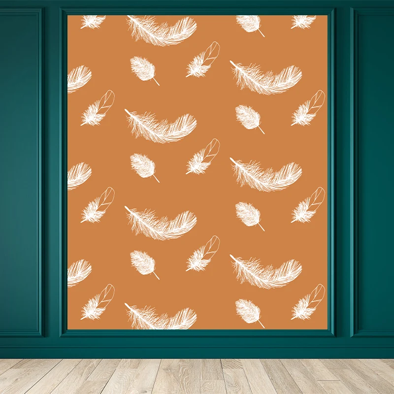 Wandtattoo mit Federdruck, moderne, strukturierte Vlies-Wandverkleidung sanften Farben Clearhalo
