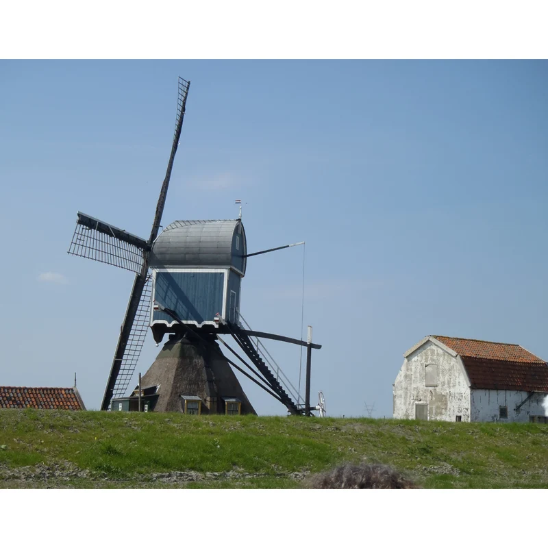 Wandtattoo „Romantische Windmühlenszene“ für Mädchenzimmer, blau, individuelle Größe erhältlich Clearhalo