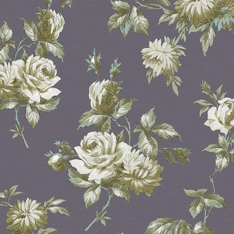 Wandverkleidung mit Blumenmuster natürlichen Farben, Vliesstoff-Tapete für das Wohnzimmer, 57,1 Quadratfuß. Clearhalo