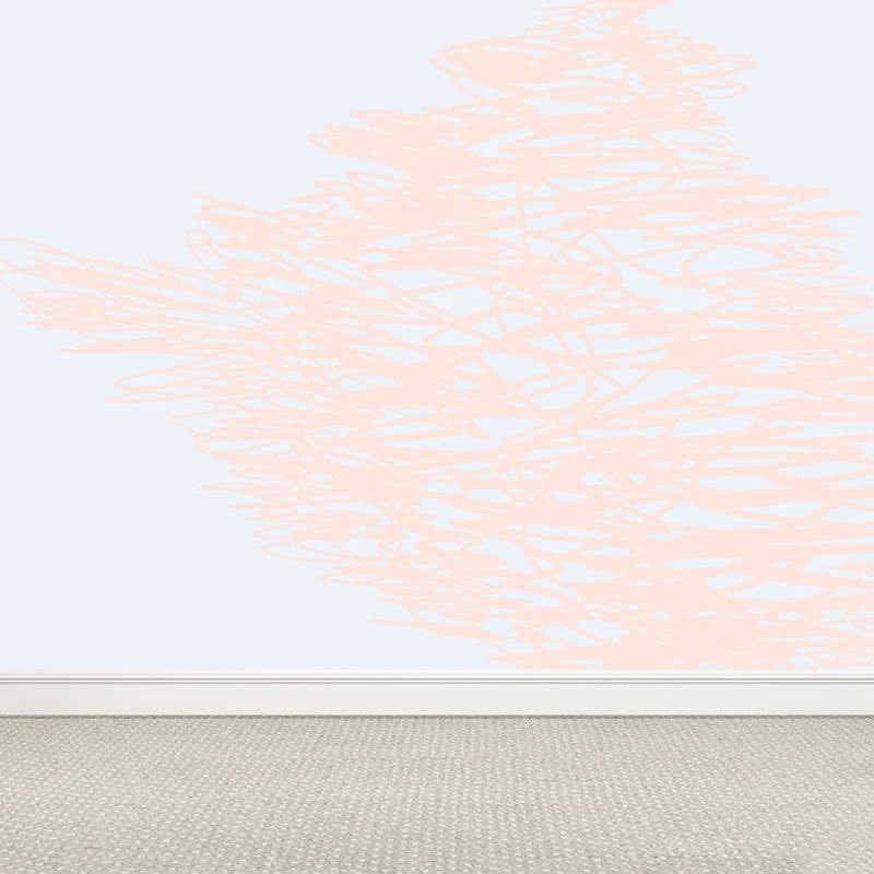 Waschbare Tapete mit Tintenmarkierungszeichnung, individuelle moderne Wandkunst für Schlafzimmer Clearhalo