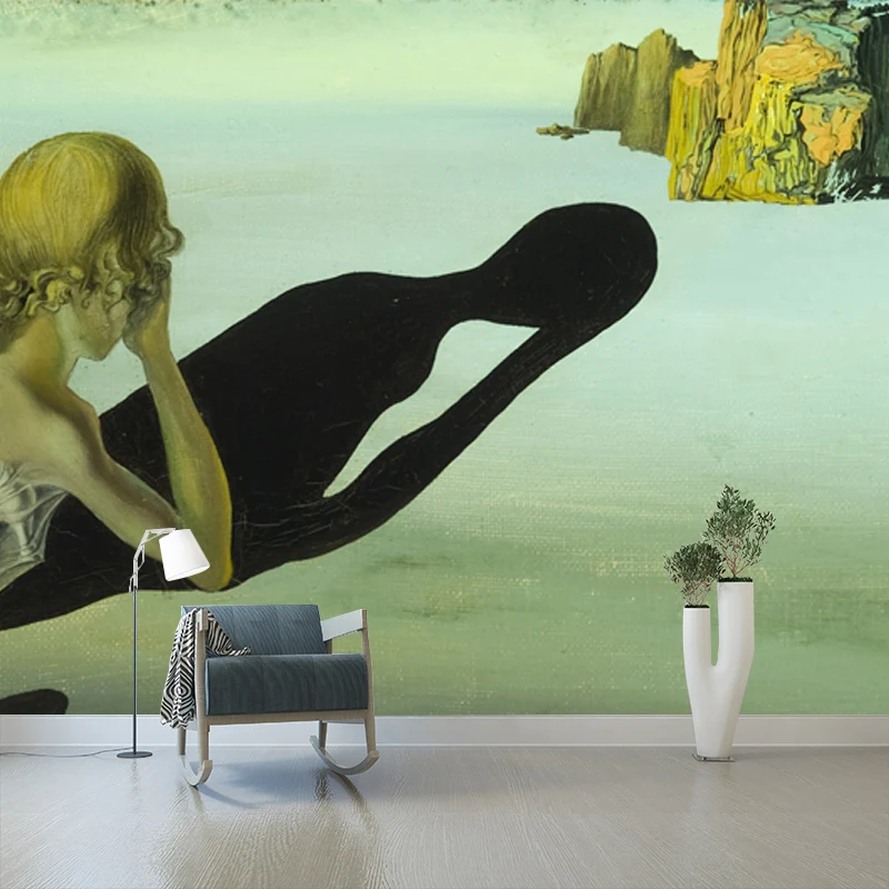 Wasserfestes Vlies-Wandbild, surrealistische Reue oder Sphinx, eingebettet den Sand, Gemälde, Wanddekoration Clearhalo