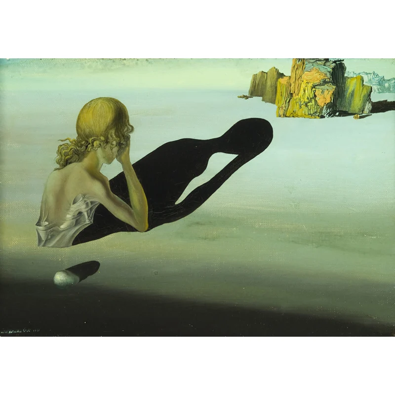 Wasserfestes Vlies-Wandbild, surrealistische Reue oder Sphinx, eingebettet den Sand, Gemälde, Wanddekoration Clearhalo