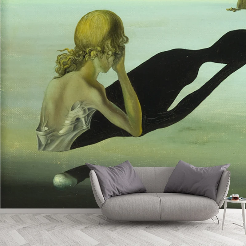 Wasserfestes Vlies-Wandbild, surrealistische Reue oder Sphinx, eingebettet den Sand, Gemälde, Wanddekoration Clearhalo