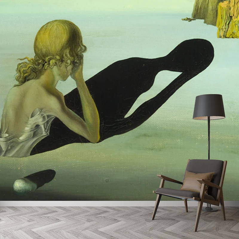 Wasserfestes Vlies-Wandbild, surrealistische Reue oder Sphinx, eingebettet den Sand, Gemälde, Wanddekoration Clearhalo