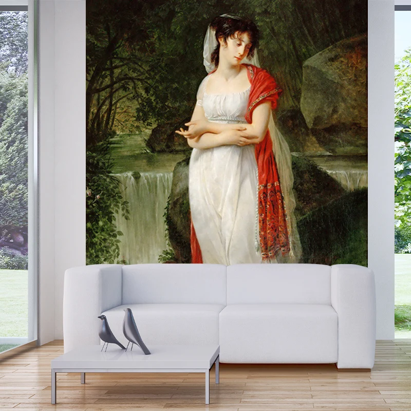 Weiße Christine Boyer Portrait-Wandbilder, feuchtigkeitsbeständige Wanddekoration auf Grün für Schlafzimmer Clearhalo