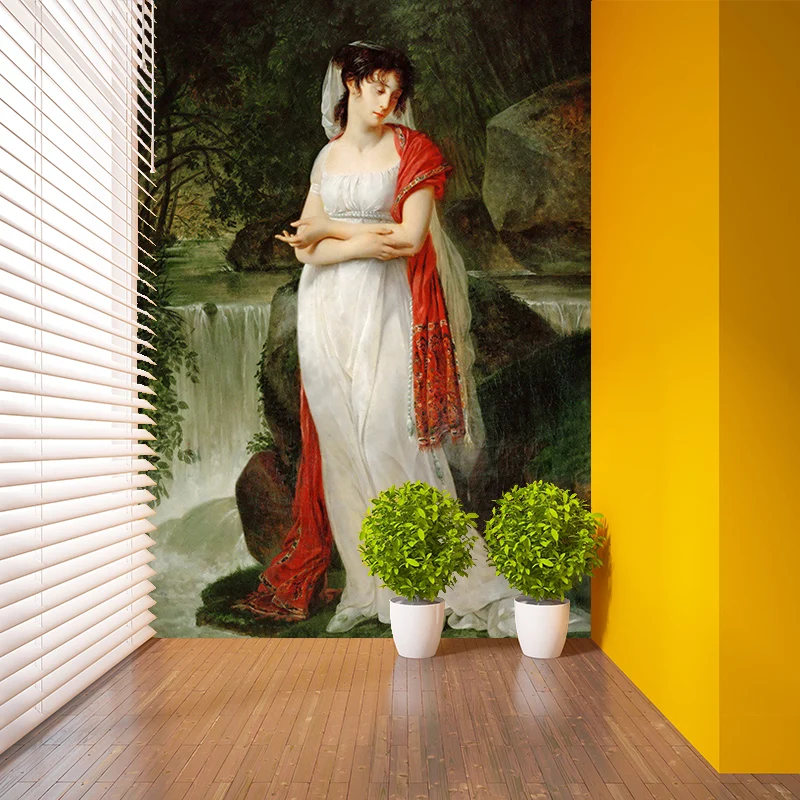 Weiße Christine Boyer Portrait-Wandbilder, feuchtigkeitsbeständige Wanddekoration auf Grün für Schlafzimmer Clearhalo