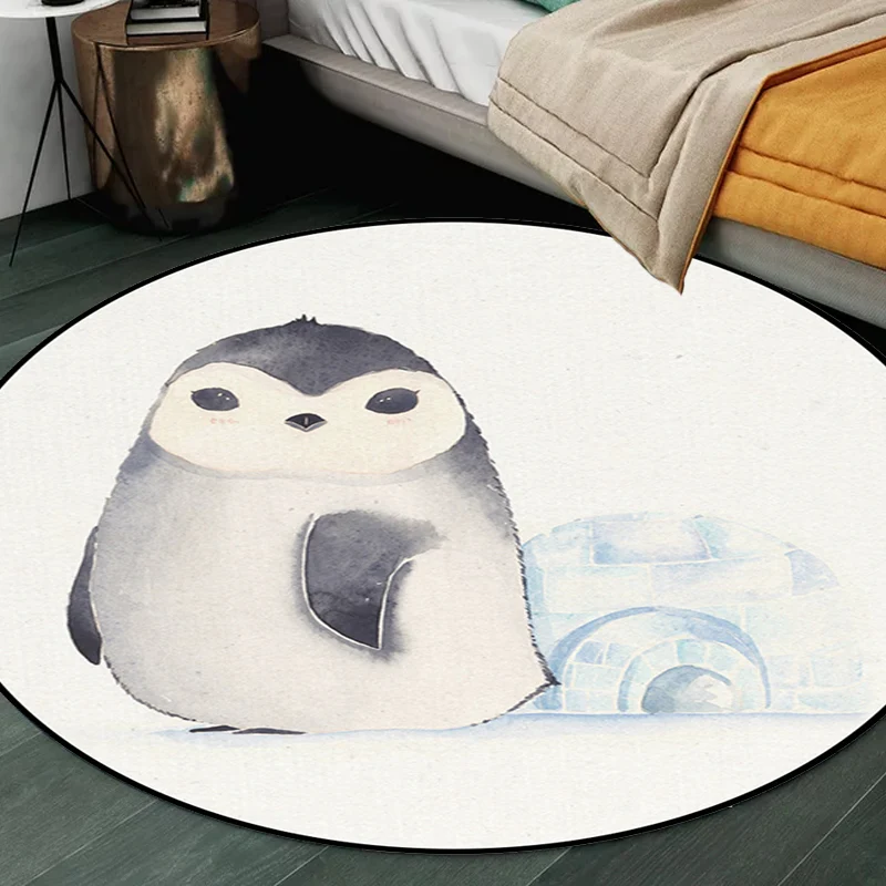 Weißer Kinderzimmerteppich, Kindertier, Bär, Hund, Panda-Muster, Teppich aus Polyester mit rutschfester Rückseite Clearhalo