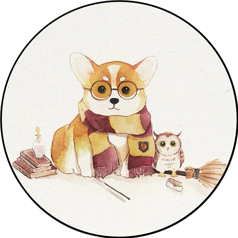 Weißer Kinderzimmerteppich, Kindertier, Bär, Hund, Panda-Muster, Teppich aus Polyester mit rutschfester Rückseite Clearhalo