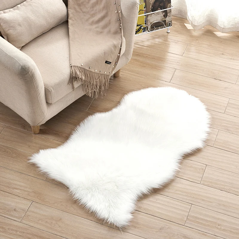 Weißer und rosafarbener moderner Shag-Teppich, einfarbig, waschbarer Teppich für das Wohnzimmer Clearhalo