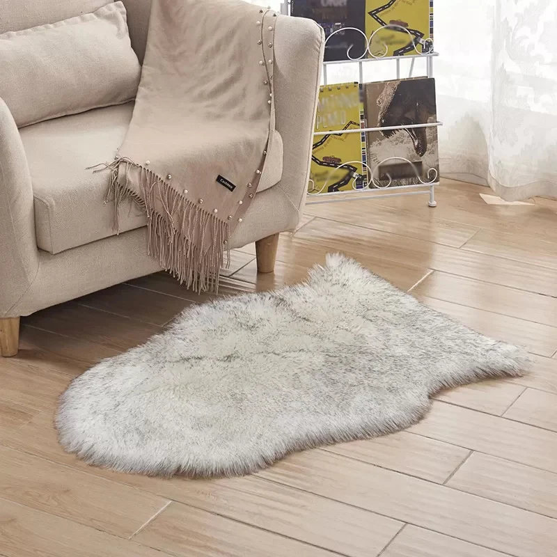 Weißer und rosafarbener moderner Shag-Teppich, einfarbig, waschbarer Teppich für das Wohnzimmer Clearhalo