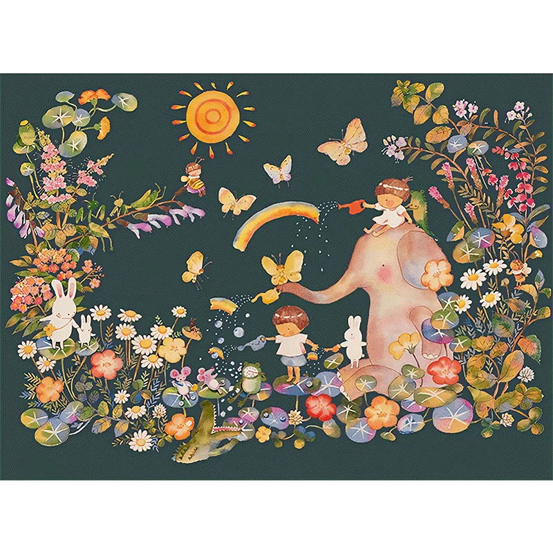 Wunderland-Wandtapete Pastellfarben, Kunstwandverkleidung für Kinder im Kindergarten Clearhalo