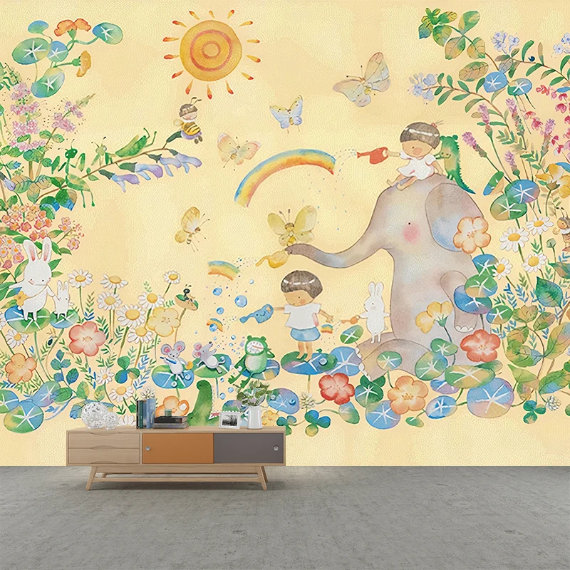 Wunderland-Wandtapete Pastellfarben, Kunstwandverkleidung für Kinder im Kindergarten Clearhalo