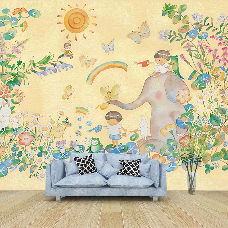 Wunderland-Wandtapete Pastellfarben, Kunstwandverkleidung für Kinder im Kindergarten Clearhalo