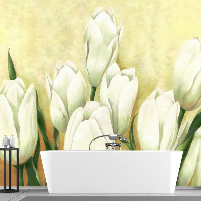 Wunderschöner Tulpen-Wandaufkleber für Wohnzimmer, Blumendruck, Wandkunst, individuell bedruckt Clearhalo