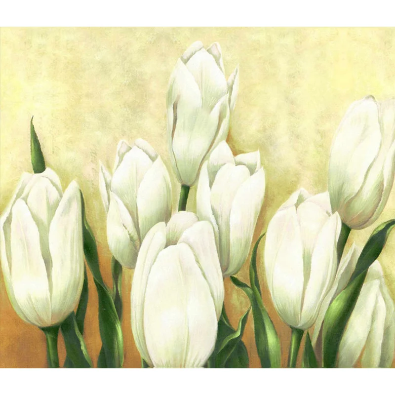 Wunderschöner Tulpen-Wandaufkleber für Wohnzimmer, Blumendruck, Wandkunst, individuell bedruckt Clearhalo