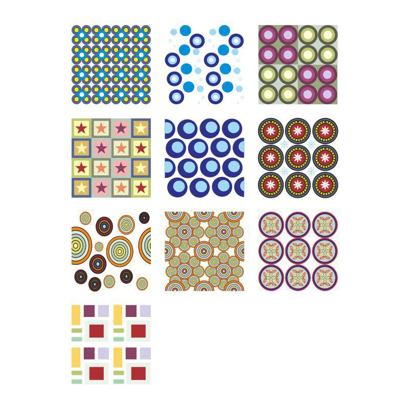Zeitgenössische Kreise-Drucktapeten, Rot-Gelb-Blau-Grün-Geometrie-Wandkunst, abziehen und aufkleben Clearhalo