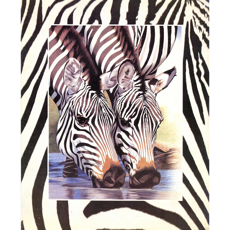 Zeitgenössischer Afrika-Zebra-Wandaufkleber, Pastellfarben, natürliche Tiere, Wandverkleidung Clearhalo