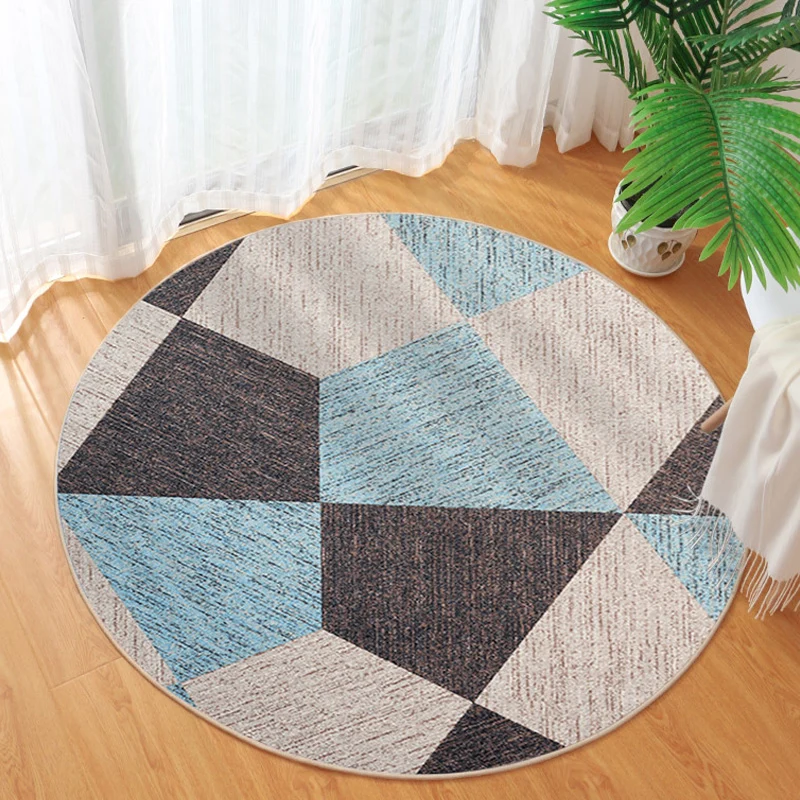 Zeitgenössischer Teppich mit geometrischem Muster, mehrfarbiger Polyester-Teppich, rutschfeste Rückseite, waschbarer, haus...