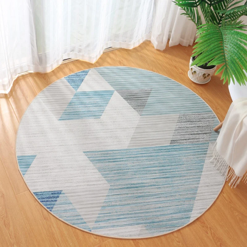Zeitgenössischer Teppich mit geometrischem Muster, mehrfarbiger Polyester-Teppich, rutschfeste Rückseite, waschbarer, haus...