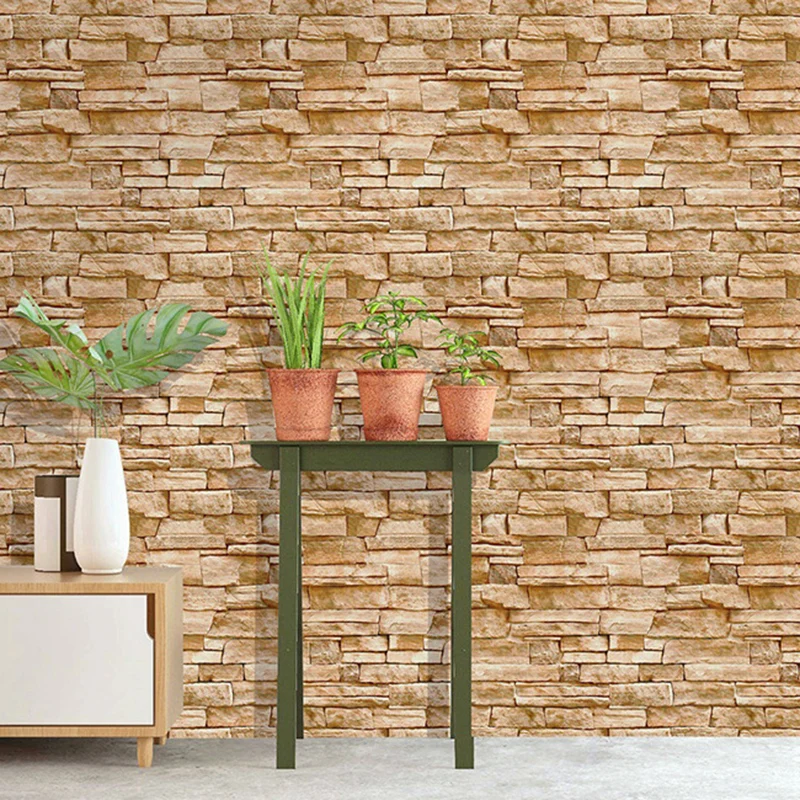 Ziegelstein-Tapete mit 3D-Effekt zum Abziehen und Aufkleben, Wanddekoration für das Bauernhaus-Esszimmer, 29,1 Quadratfuß...