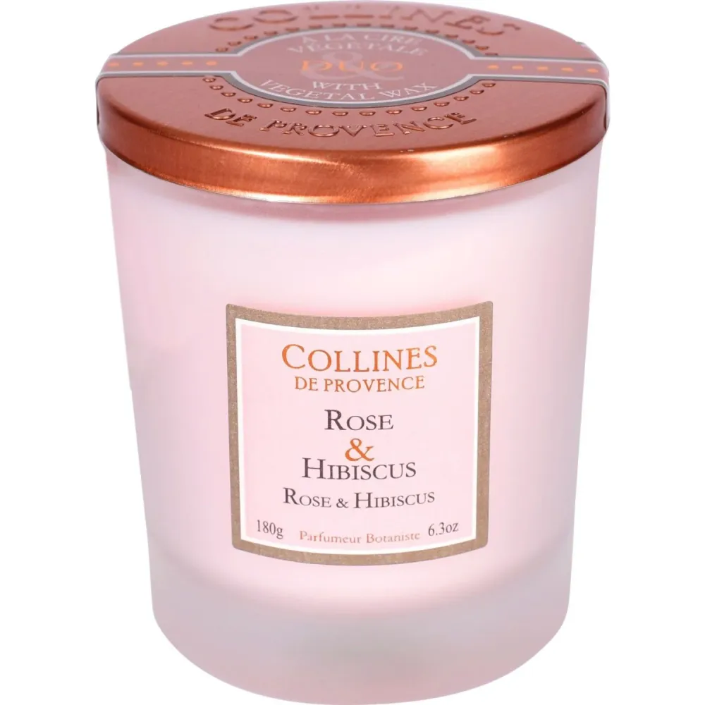 Collines de Provence Duos Parfumés Rose & Hibiskus Duftkerze