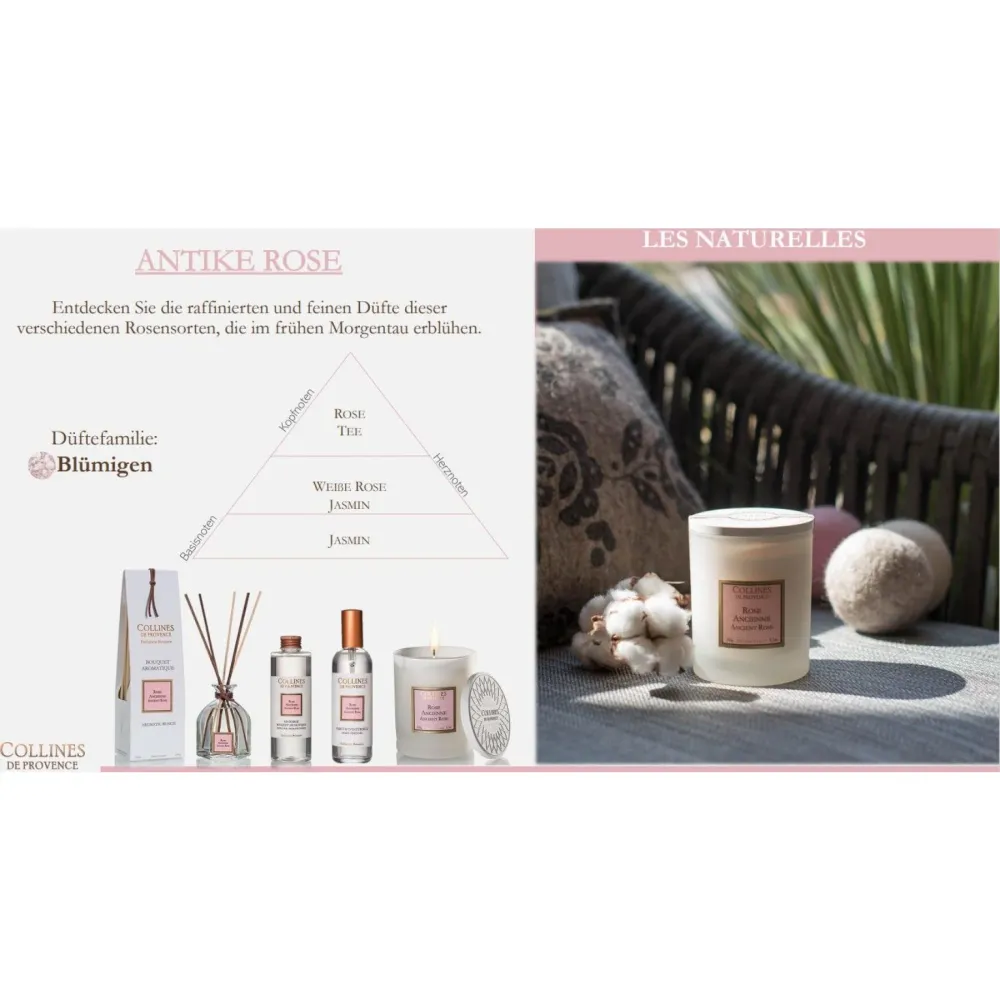 Collines de Provence Les Naturelles Antike Rose Duftkerze