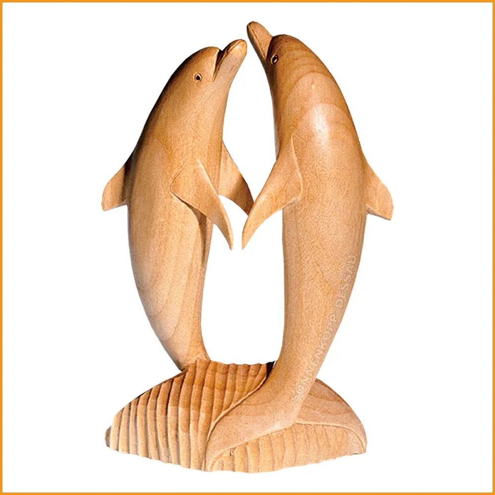 DELFIN PAAR - Holz - Glücksbringer für Partnerschaft - 10cm