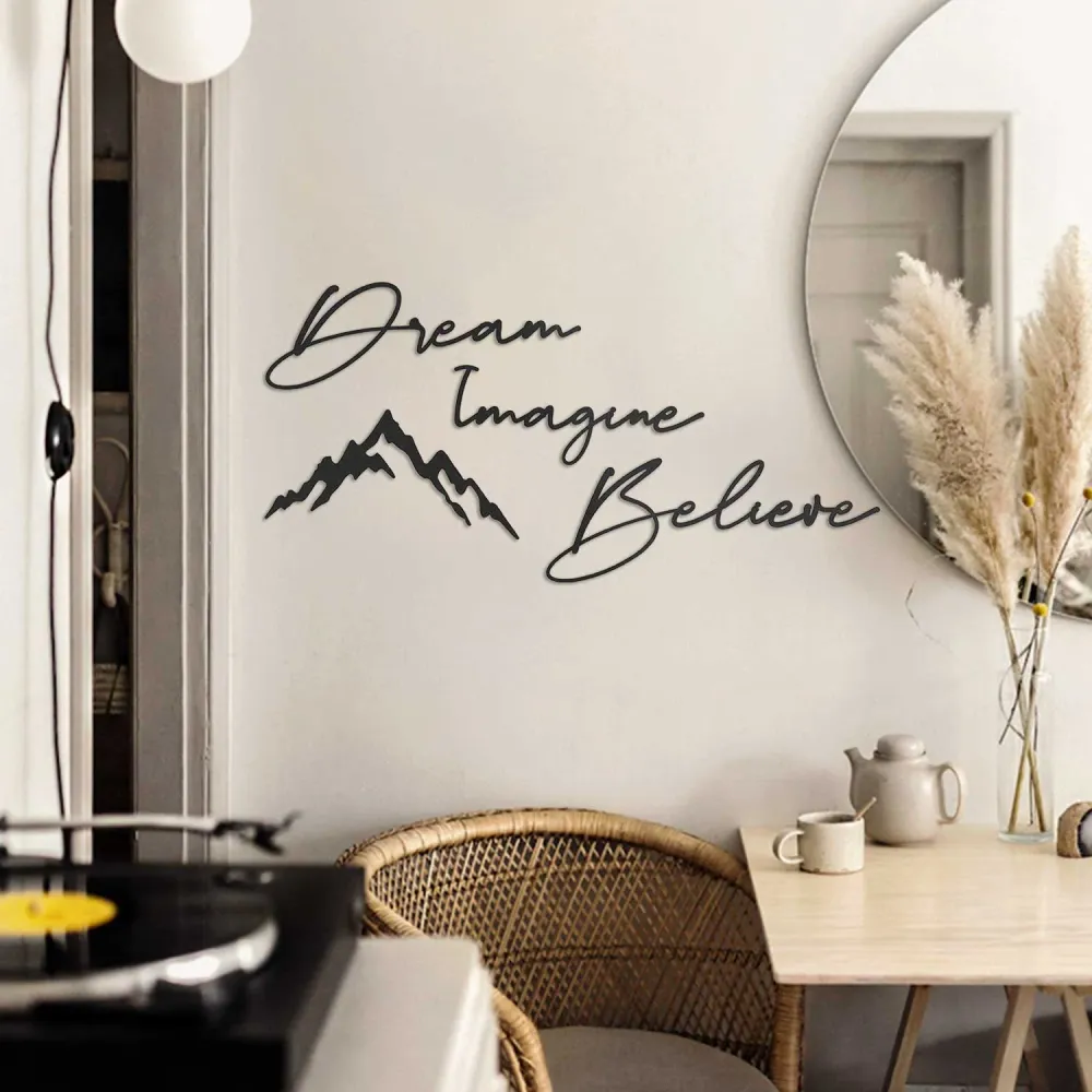 Dream & Imagine & Belive Wanddeko - Schwarz