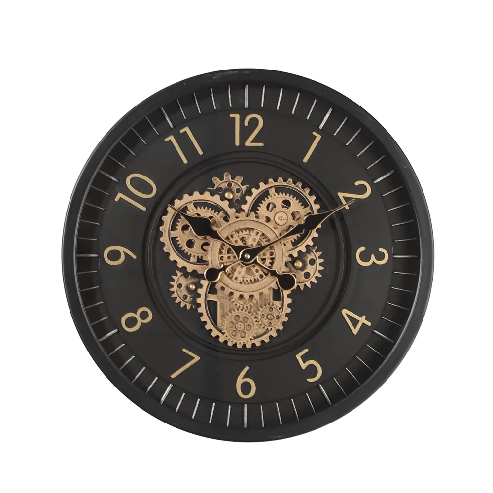 Elliott Runde Wanduhr mit beweglichen Zahnrädern