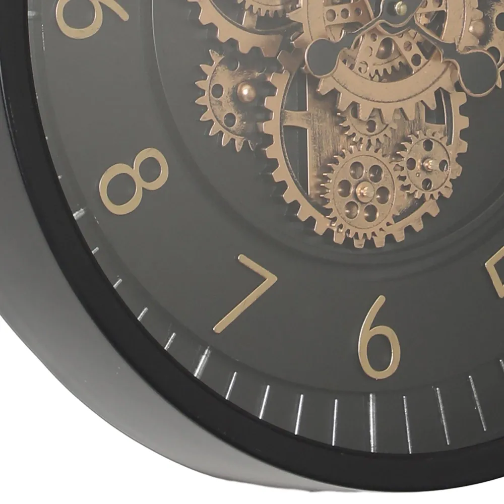 Elliott Runde Wanduhr mit beweglichen Zahnrädern