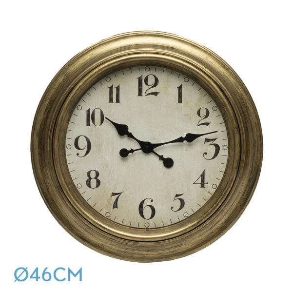 Fabrilamp Wanduhr Lamba Goldkristall