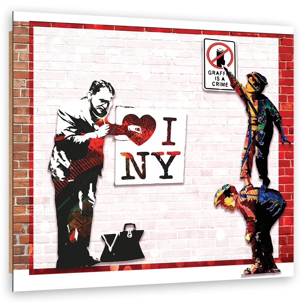 Art-déco-Paneldruck, Banksy: Ich liebe New York 30x30 Feeby