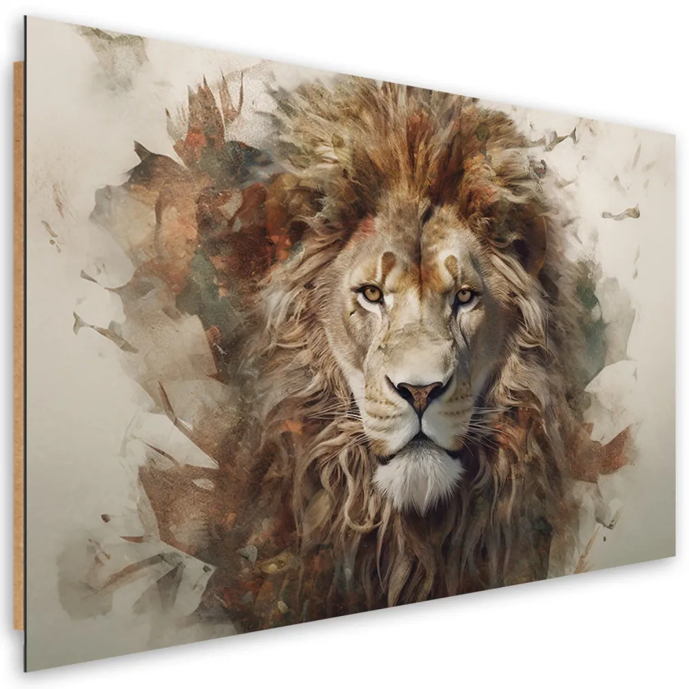 Art-déco-Paneldruck, Löwe, Tier Afrika 60x40 Feeby