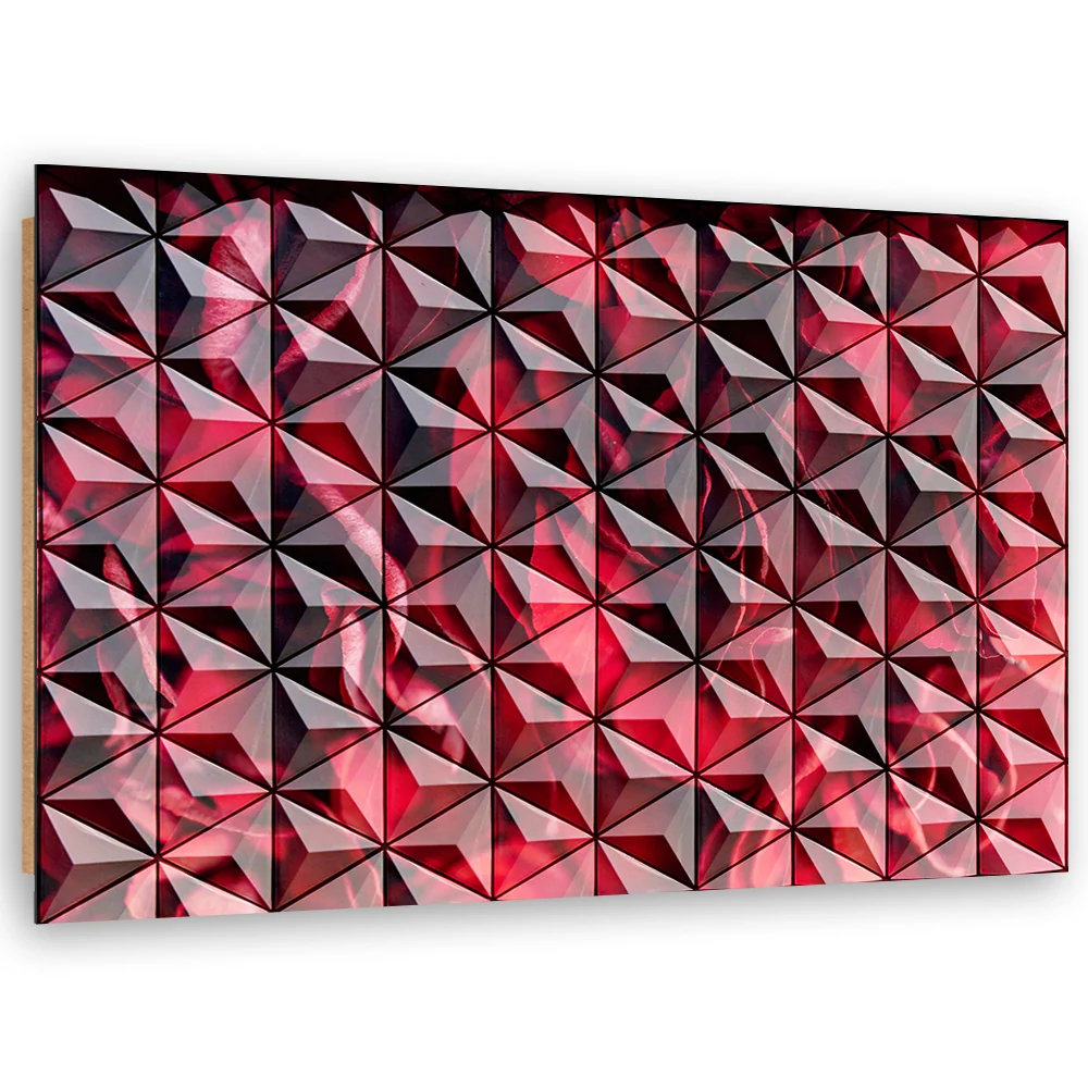 Art-déco-Paneldruck, rote geometrische Muster 60x40 Feeby