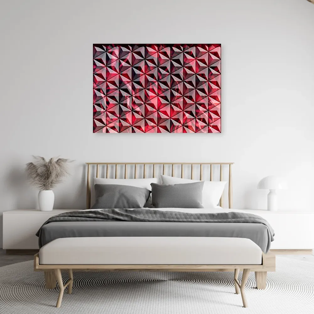 Art-déco-Paneldruck, rote geometrische Muster 60x40 Feeby