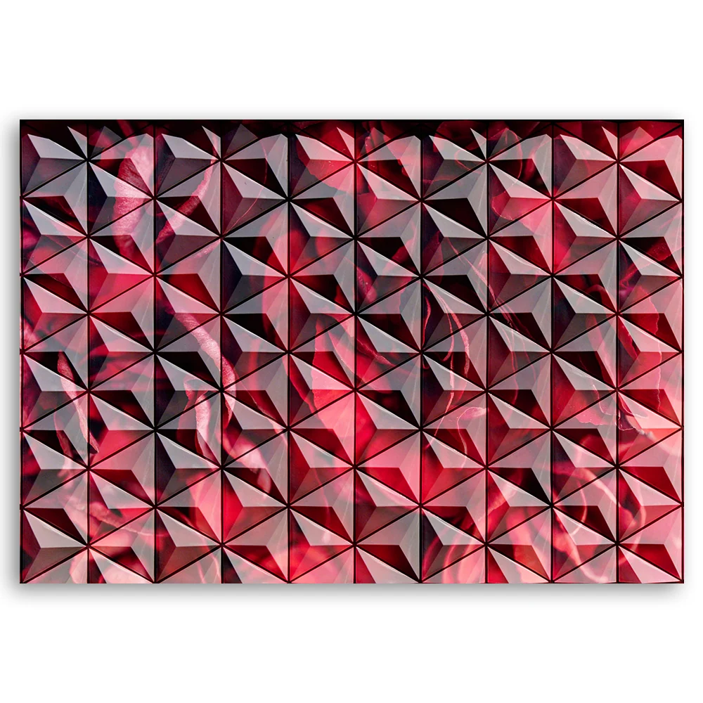 Art-déco-Paneldruck, rote geometrische Muster 60x40 Feeby