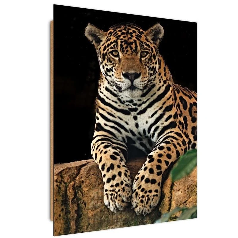 Art-déco-Paneldruck, ruhender Leopard 40x60 Feeby