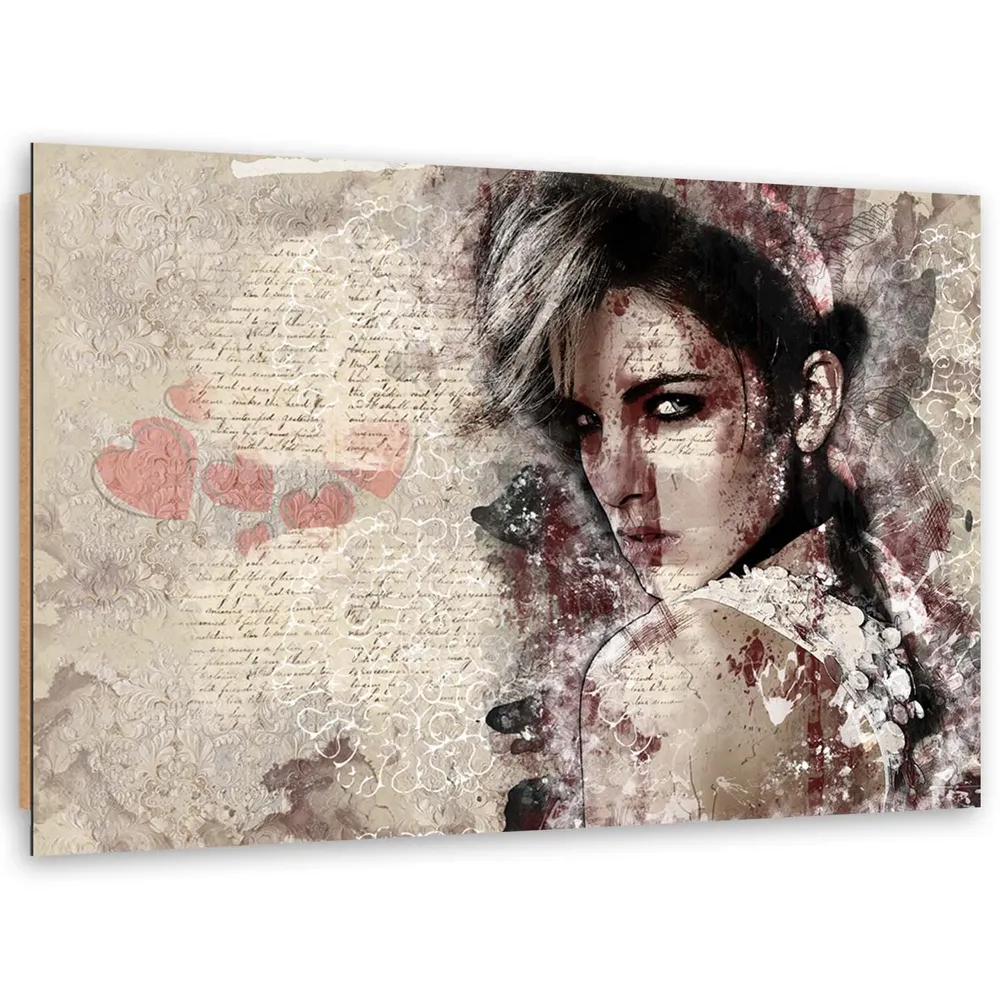 Art-déco-Paneldruck, Schöne Frau – abstrakt 100x70 Feeby