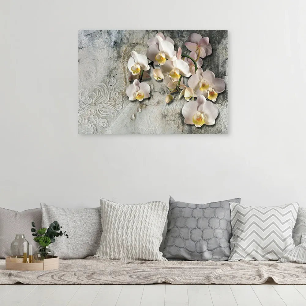 Art-déco-Paneldruck, Sonnige Orchideen 60x40 Feeby